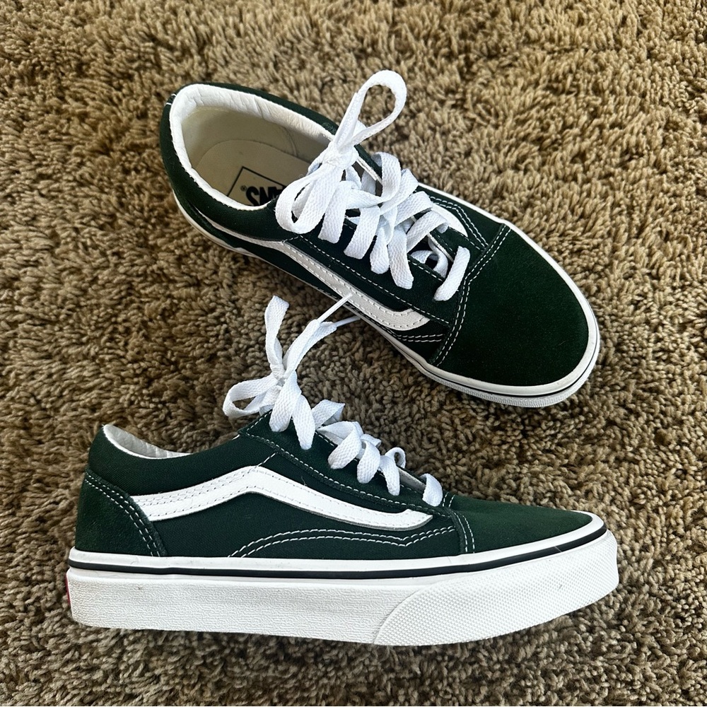 Vans old skool Kids Green Sneakers size 3 - Picture 6 of 10